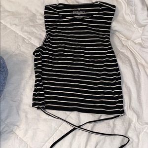 Black and white stripe crop top